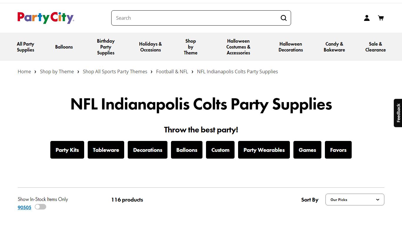 NFL Indianapolis Colts Party Supplies - Party City
